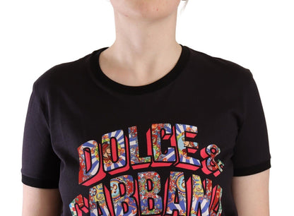 Чорна футболка Dolce &amp; Gabbana Chic з круглим вирізом і логотипом