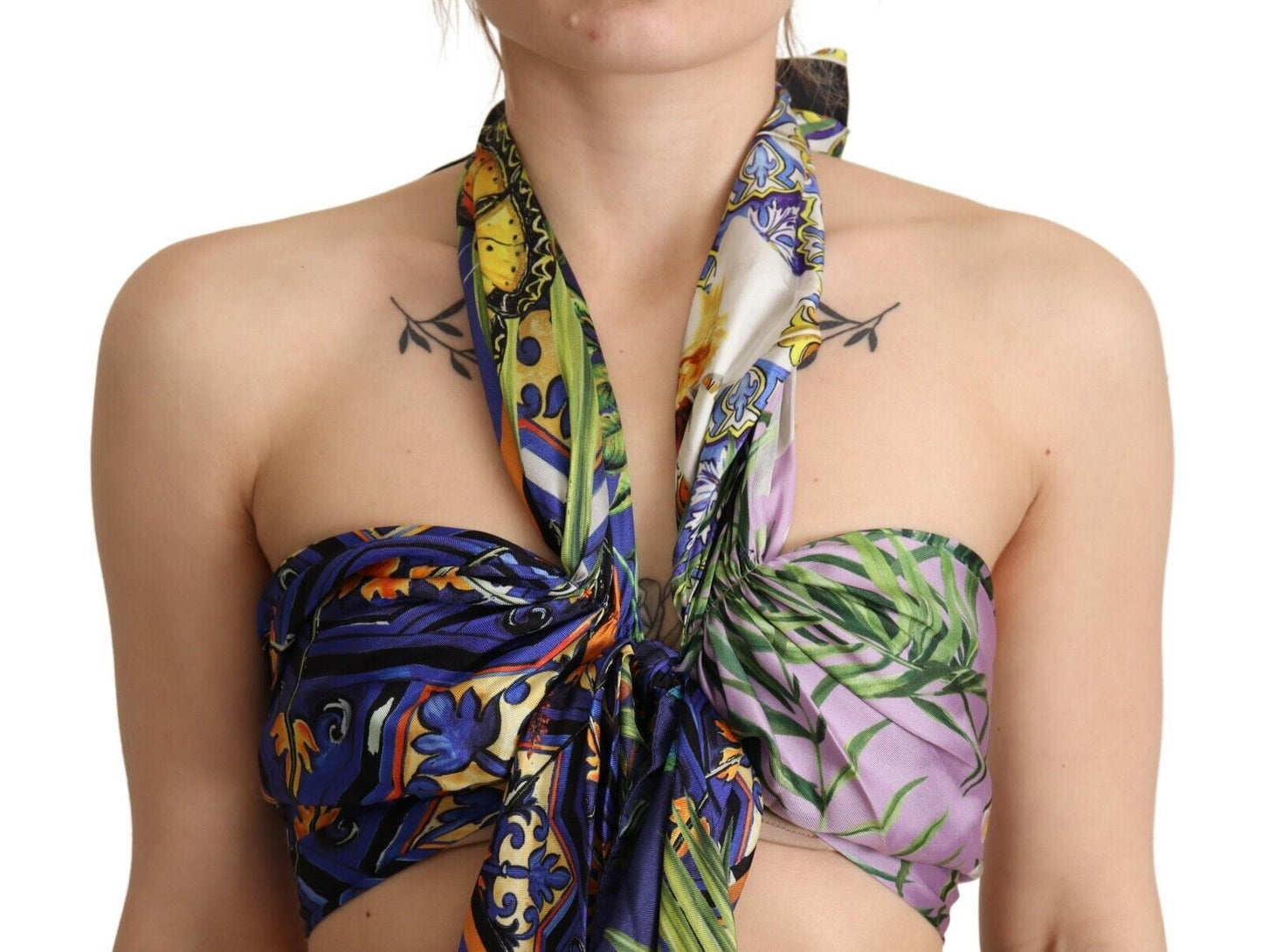 Укорочений топ Dolce &amp; Gabbana Sumptuous Silk Halter - Multicolor