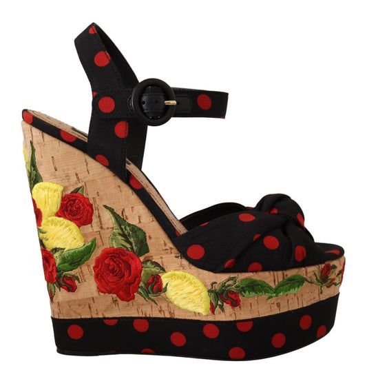 Багатобарвні шовкові туфлі на платформі Dolce &amp; Gabbana
