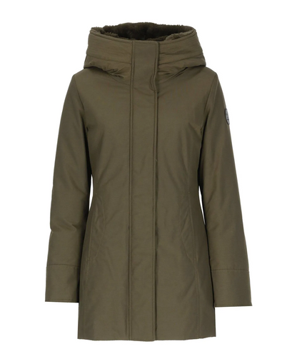 Emilio Romanelli Elegant Brown Polygon Jacket with Hood