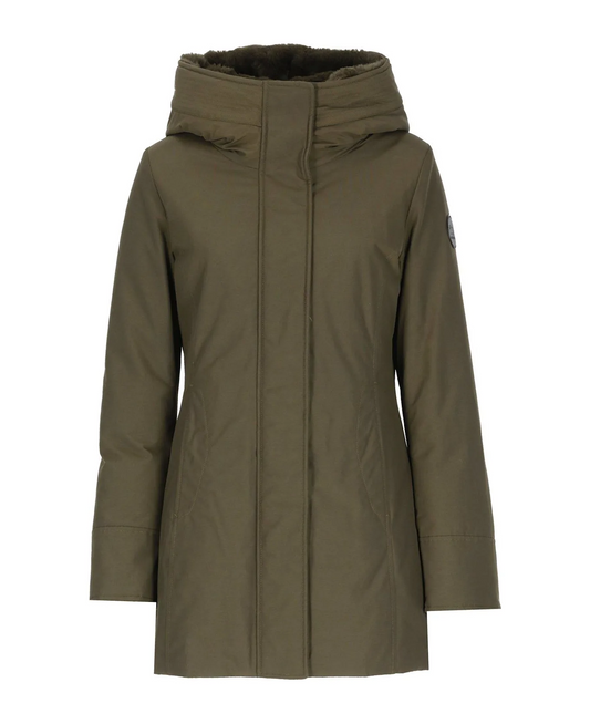 Emilio Romanelli Elegant Brown Polygon Jacket with Hood