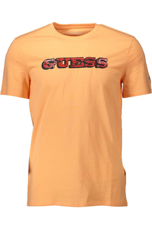 Помаранчева бавовняна чоловіча футболка Guess Jeans