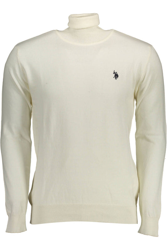 US POLO ASSN. Білий бавовняний чоловічий светр