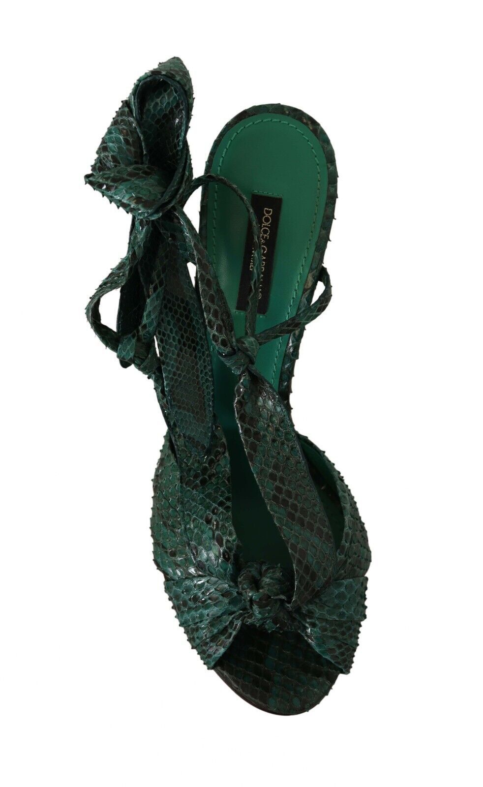 Екзотичні шкіряні босоніжки на підборах Dolce &amp; Gabbana Emerald