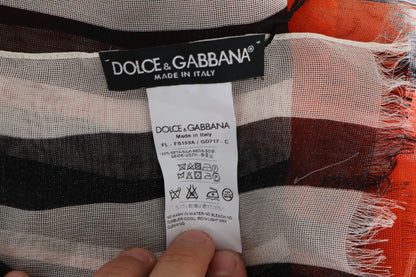 Елегантний різнокольоровий шовковий шарф Dolce &amp; Gabbana з бахромою