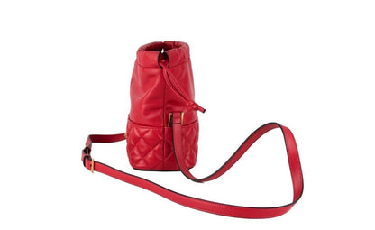 Червона стьобана шкіряна сумка через плече Versace Bucket Crossbody