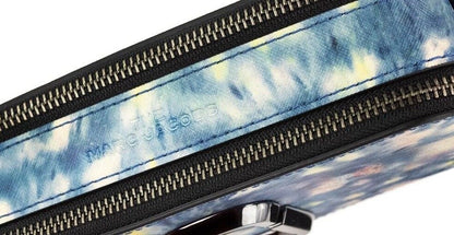 Сумка Marc Jacobs The Snapshot, шкіряна сумка через плече з синім аквареллю і принтом