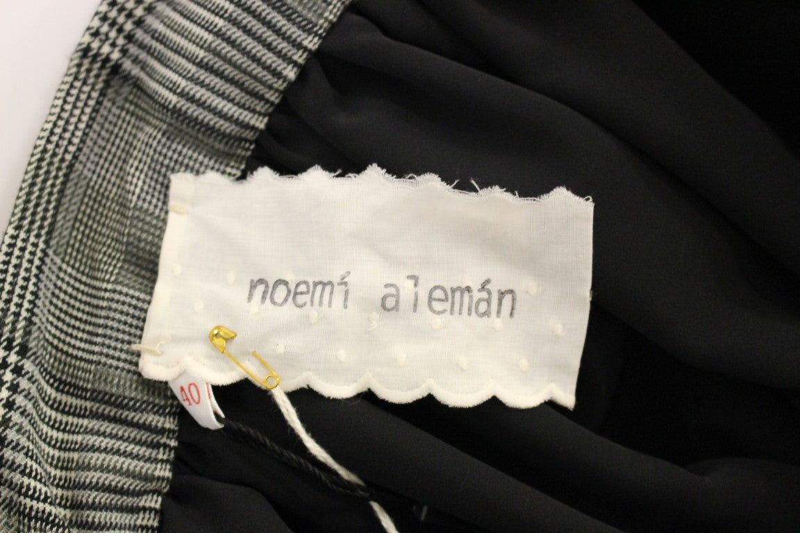 NOEMI ALEMÁN Елегантна сіра вовняна шорти в клітку