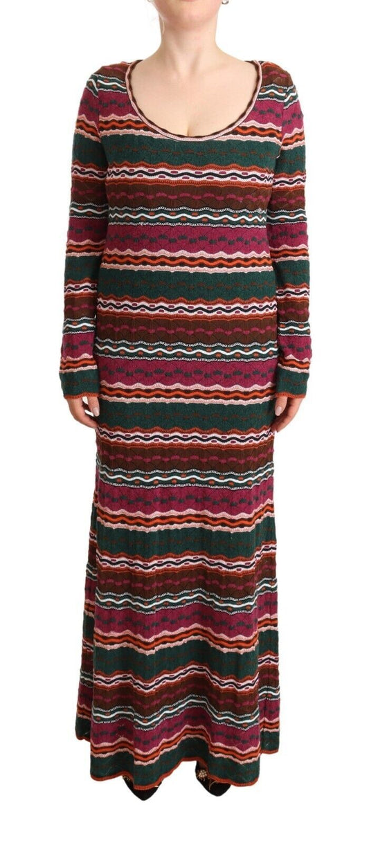 Багатобарвна сукня-футляр у смужку з довгим рукавом Missoni