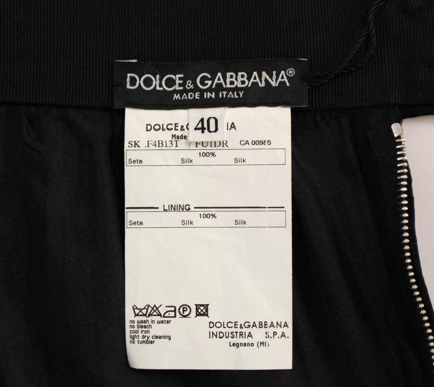 Елегантна шовкова чорна вечірня спідниця Dolce &amp; Gabbana