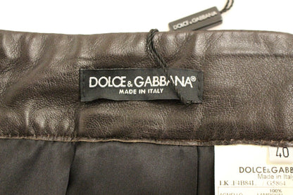 Елегантна шкіряна спідниця Dolce &amp; Gabbana у стилі печворк