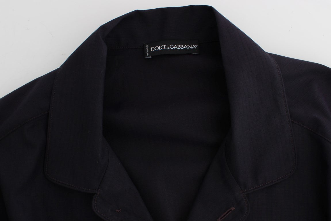 Елегантна бавовняна нічна сорочка в фіолетову смужку Dolce &amp; Gabbana