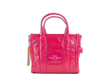 Сумочка Marc Jacobs The Shiny Crinkle Mini Tote Magenta Leather Crossbody Handbag
