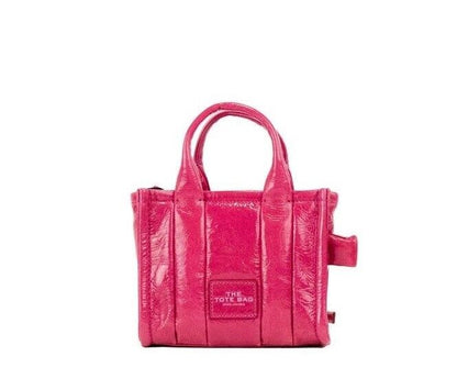 Сумочка Marc Jacobs The Shiny Crinkle Micro Tote Magenta Leather Crossbody Bag Bag