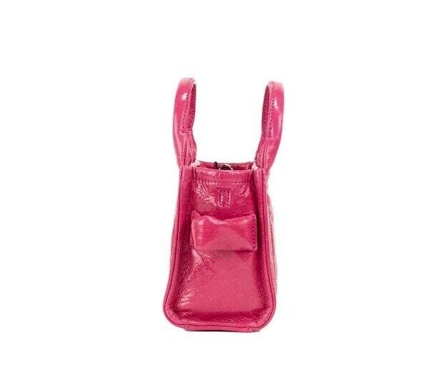 Сумочка Marc Jacobs The Shiny Crinkle Micro Tote Magenta Leather Crossbody Bag Bag