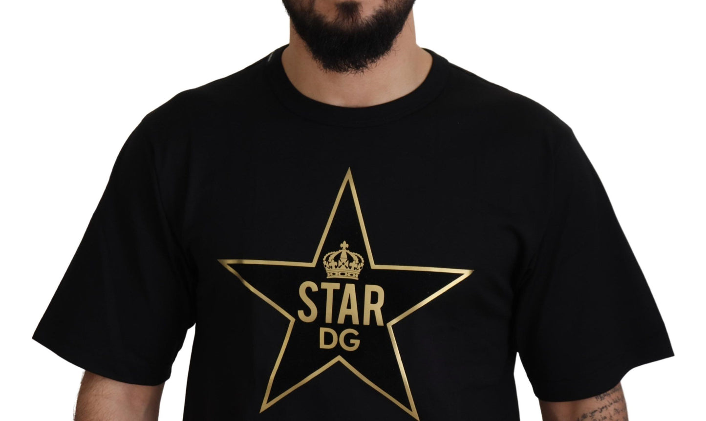 Футболка Dolce &amp; Gabbana із круглим вирізом із емблемою Gold Star DG