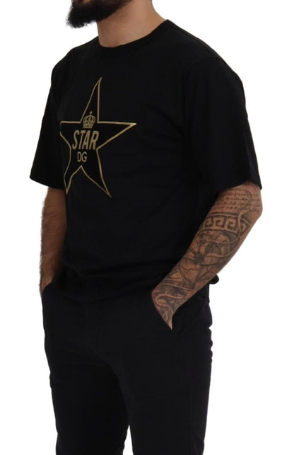 Футболка Dolce &amp; Gabbana із круглим вирізом із емблемою Gold Star DG