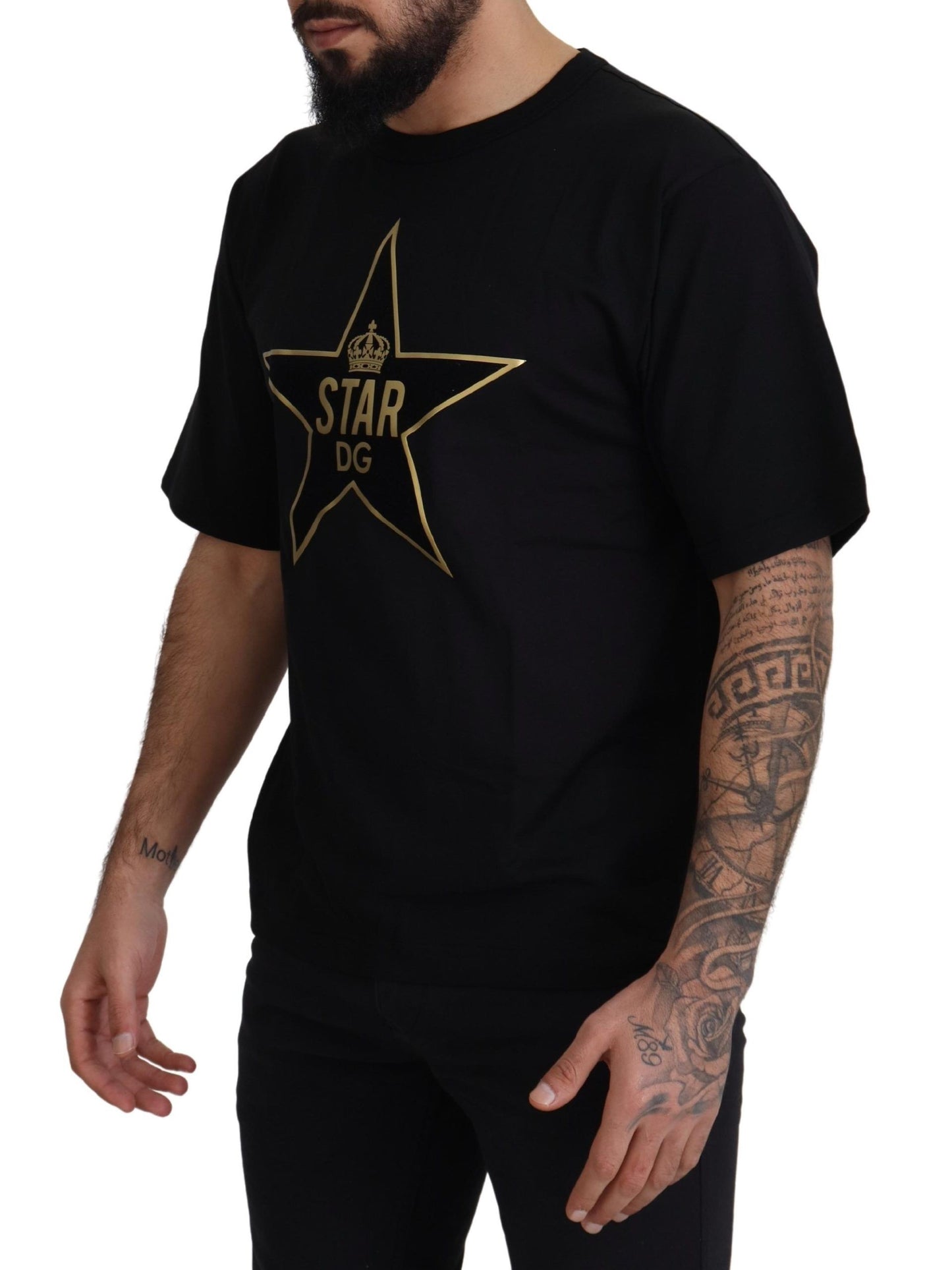 Футболка Dolce &amp; Gabbana із круглим вирізом із емблемою Gold Star DG