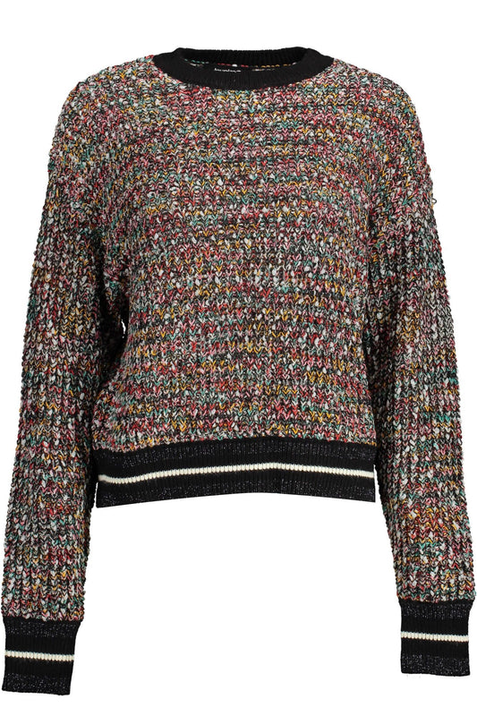 Чорний светр Desigual Enigmatic із контрастними деталями