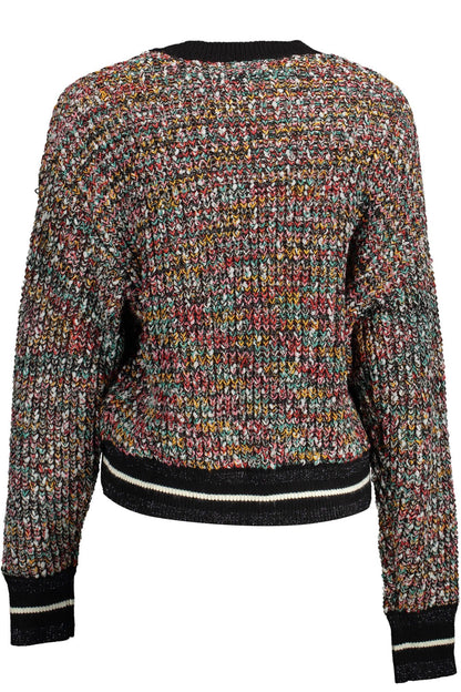 Чорний светр Desigual Enigmatic із контрастними деталями