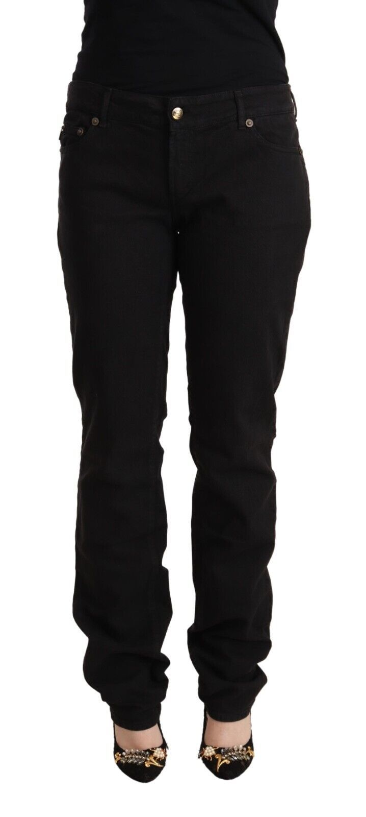 Чорні джинси Just Cavalli Sleek Mid-Waist Slim Fit