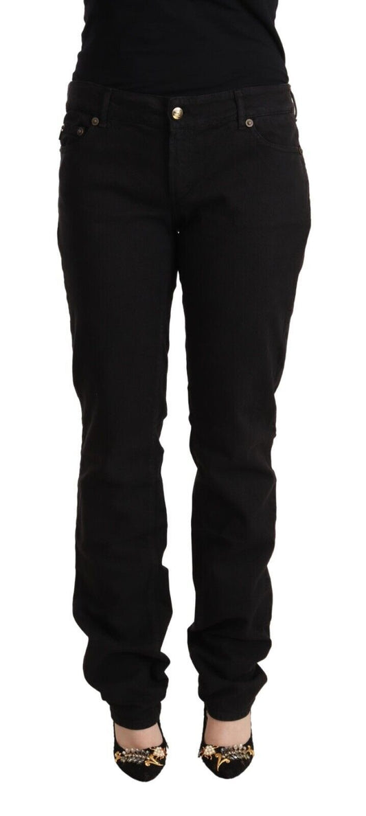 Чорні джинси Just Cavalli Sleek Mid-Waist Slim Fit