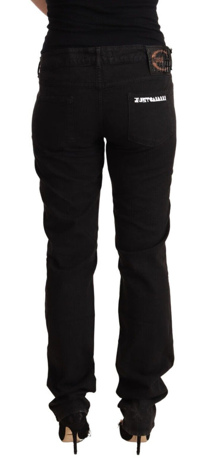 Чорні джинси Just Cavalli Sleek Mid-Waist Slim Fit