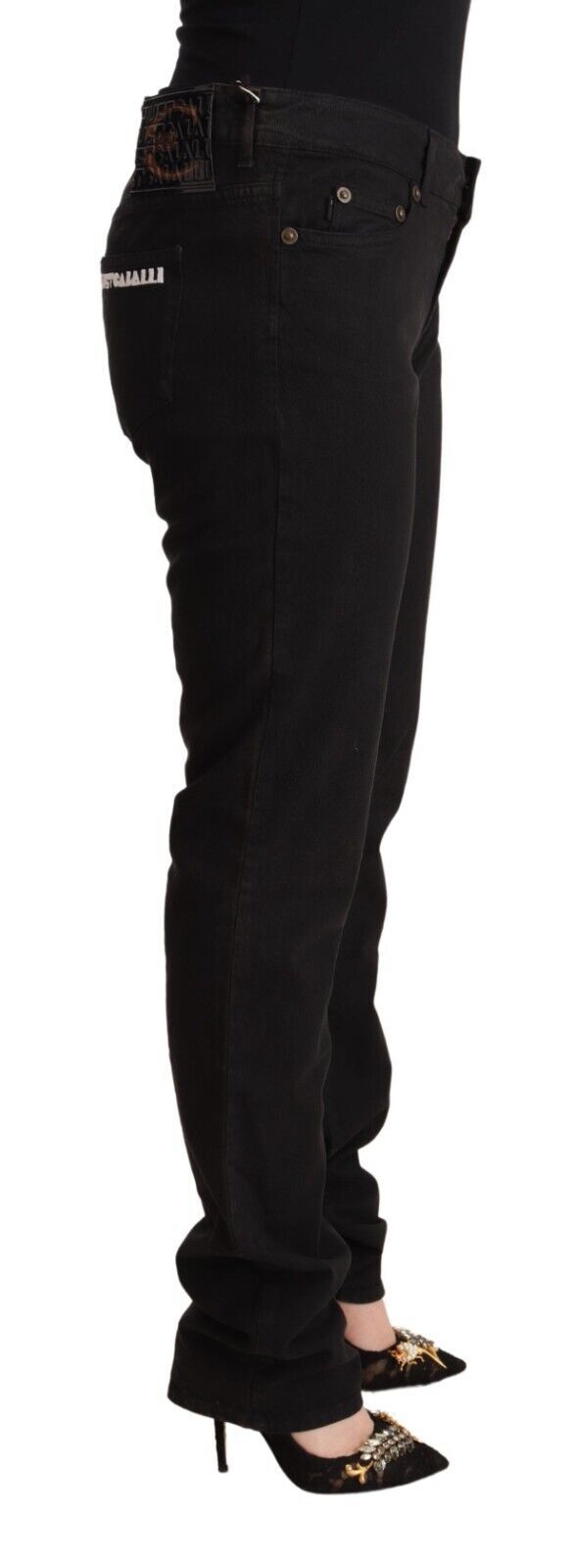 Чорні джинси Just Cavalli Sleek Mid-Waist Slim Fit