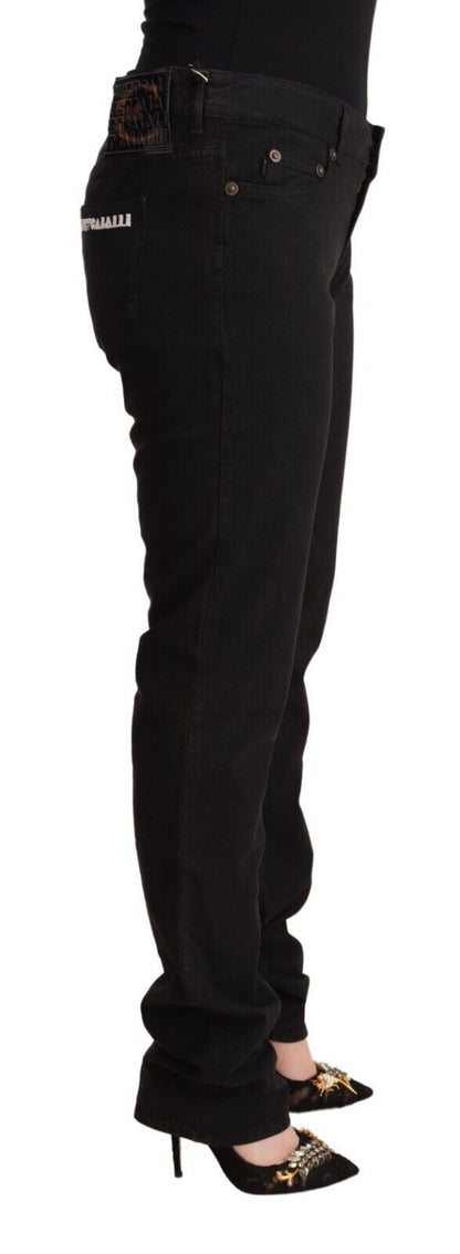 Чорні джинси Just Cavalli Sleek Mid-Waist Slim Fit