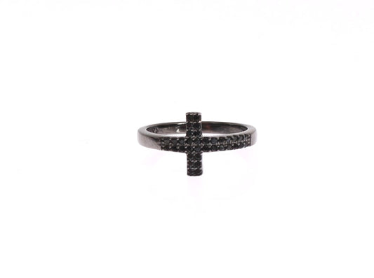 Каблучка Nialaya Exquisite Black CZ Crystal Sterling Silver