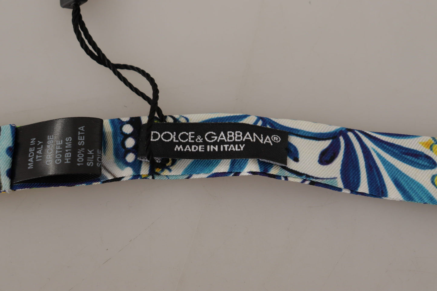Шовкова краватка-метелик з принтом майоліка Dolce &amp; Gabbana