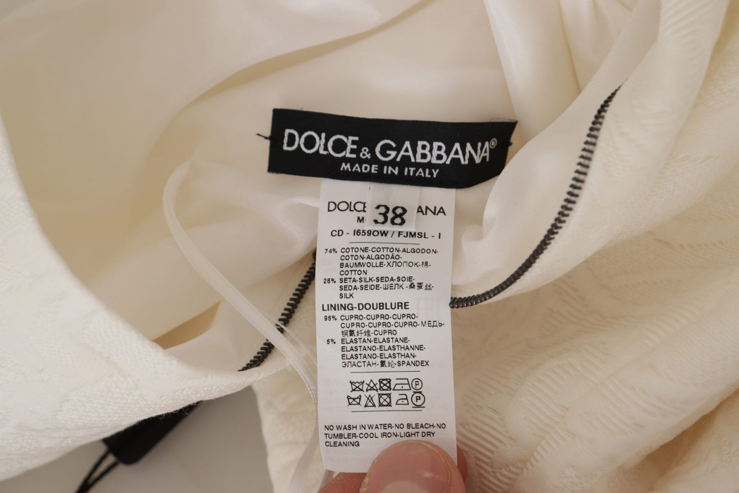 Вишукана жакардова міді-сукня Dolce &amp; Gabbana білого кольору