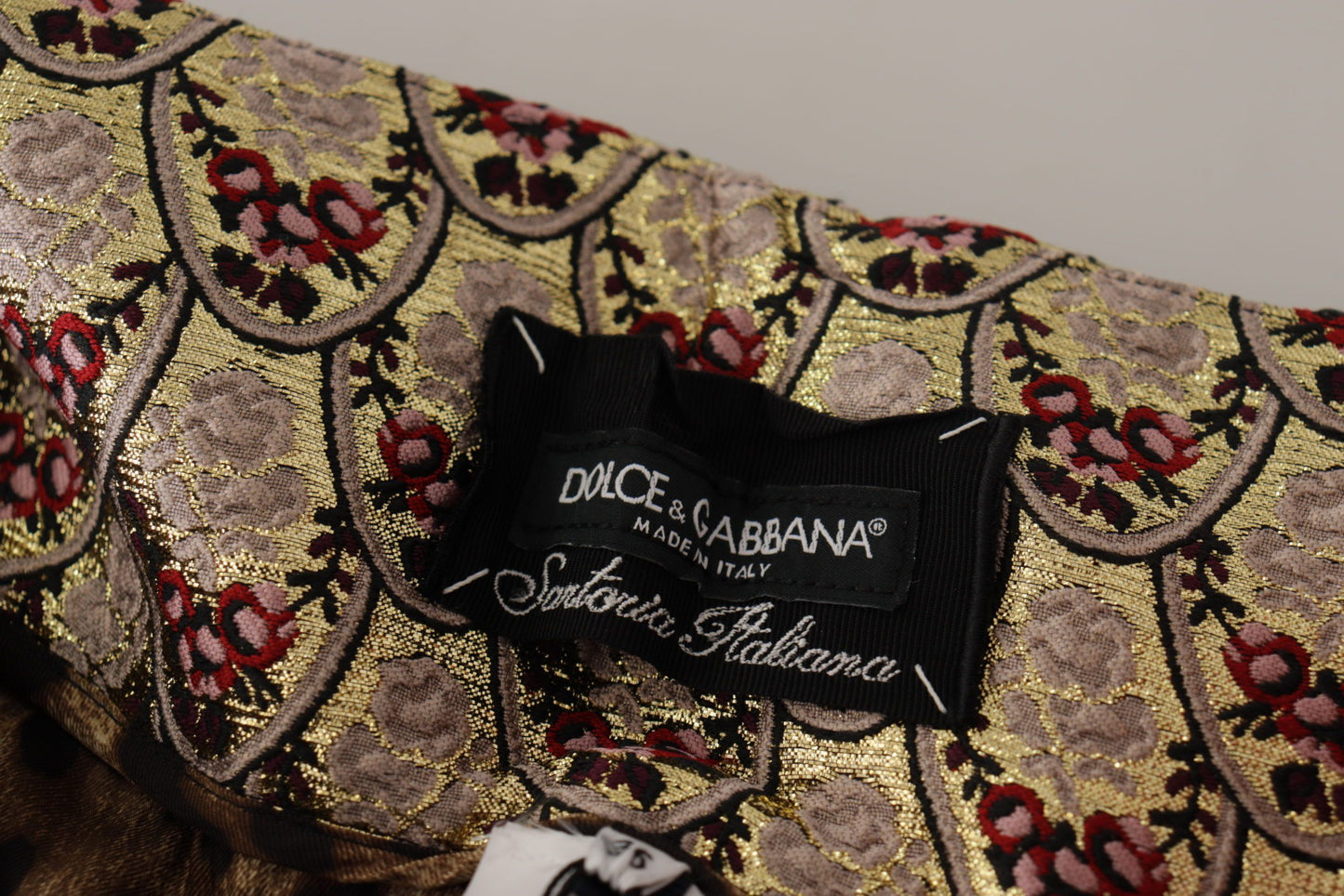Укорочені леопардові жаккардові штани Dolce &amp; Gabbana з високою талією
