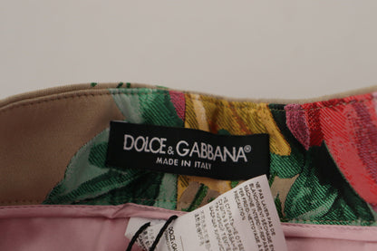 Класичні брюки Dolce &amp; Gabbana із завищеною талією з квітковим принтом