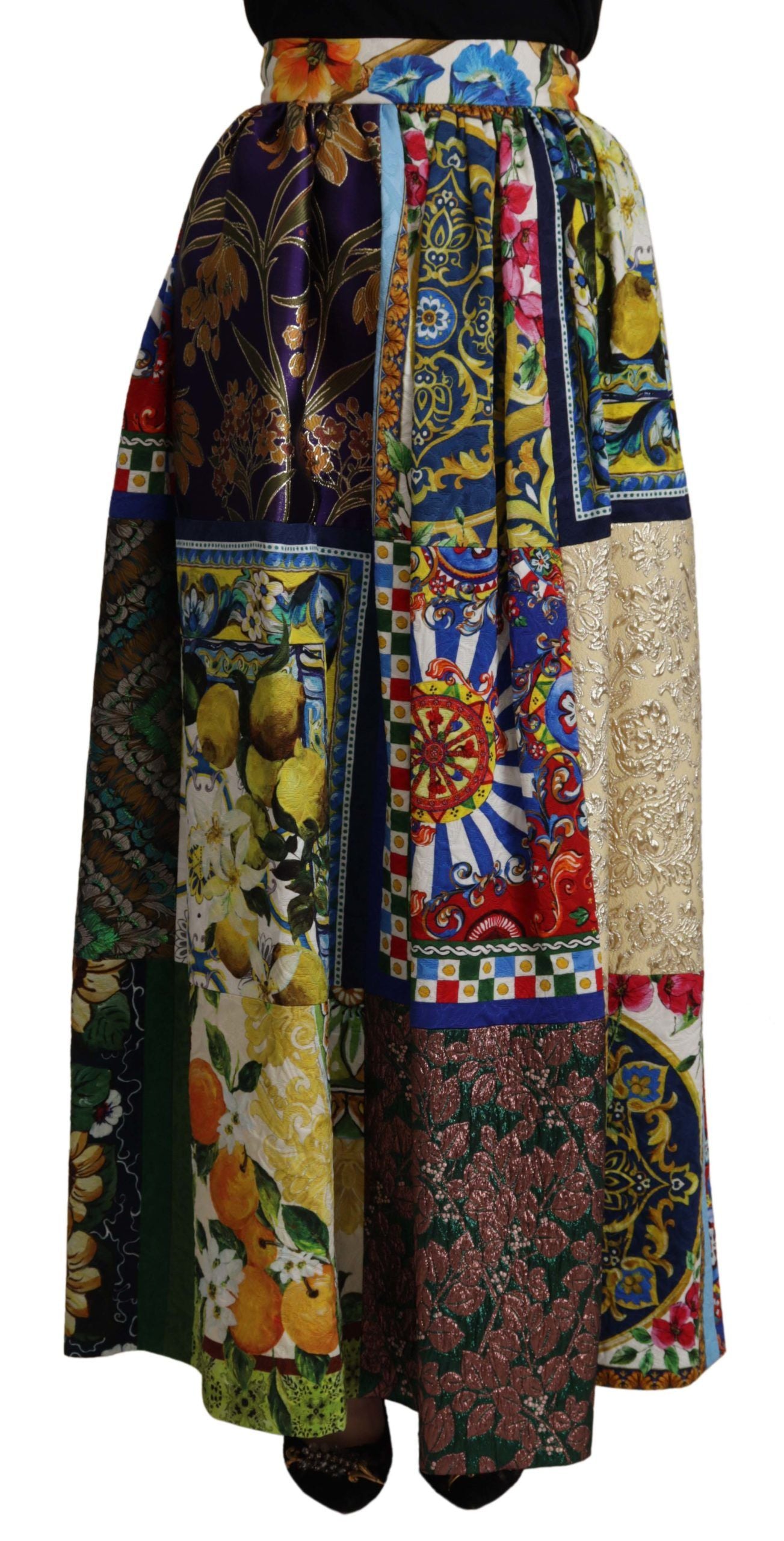 Спідниця-максі Dolce &amp; Gabbana із завищеною талією та сицилійським візерунком