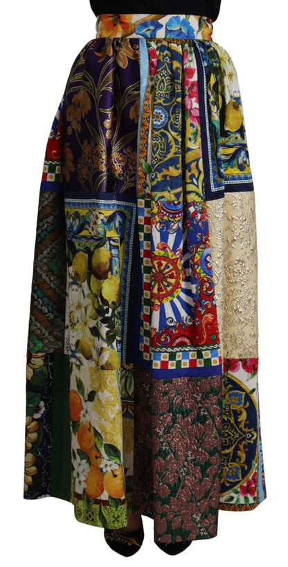 Спідниця-максі Dolce &amp; Gabbana із завищеною талією та сицилійським візерунком