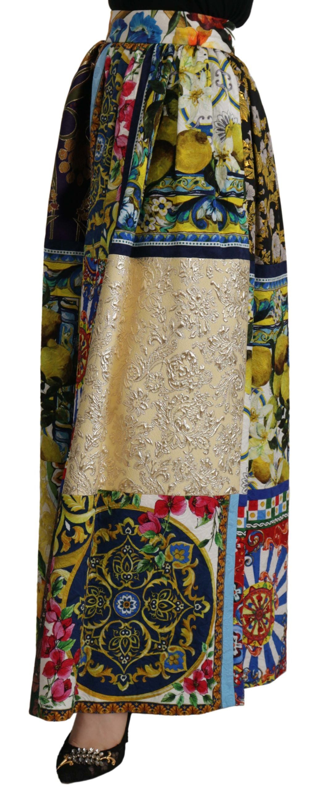 Спідниця-максі Dolce &amp; Gabbana із завищеною талією та сицилійським візерунком