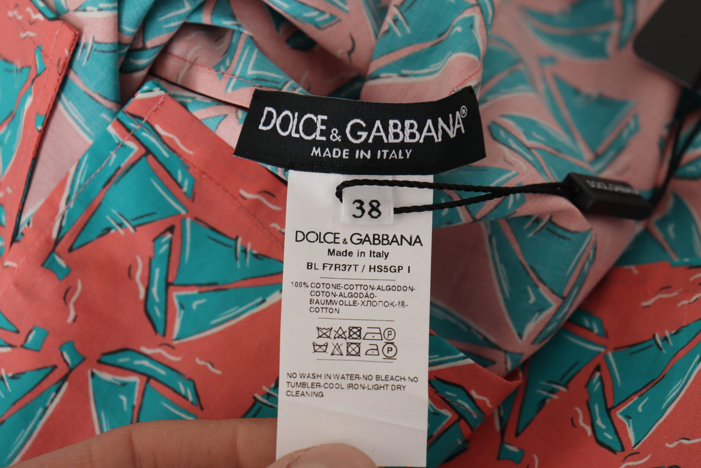 Шикарний рожевий бавовняний топ із принтом вітрильника Dolce &amp; Gabbana