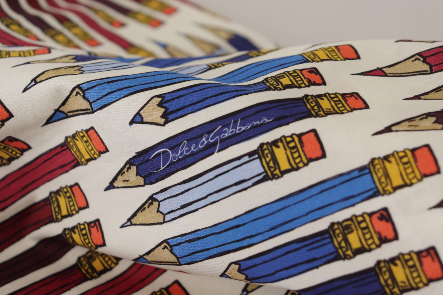 Шикарна біла блузка Dolce &amp; Gabbana з коротким рукавом і принтом олівця
