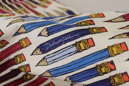 Шикарна біла блузка Dolce &amp; Gabbana з коротким рукавом і принтом олівця