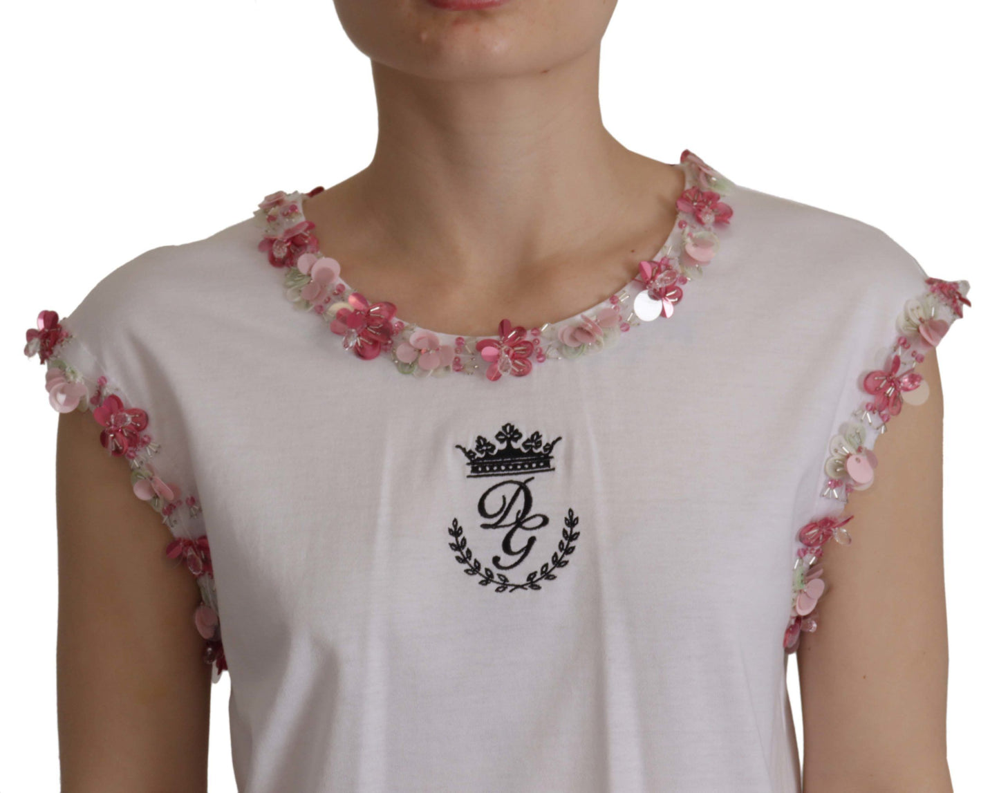 Розкішна футболка Dolce &amp; Gabbana з короною з блискітками