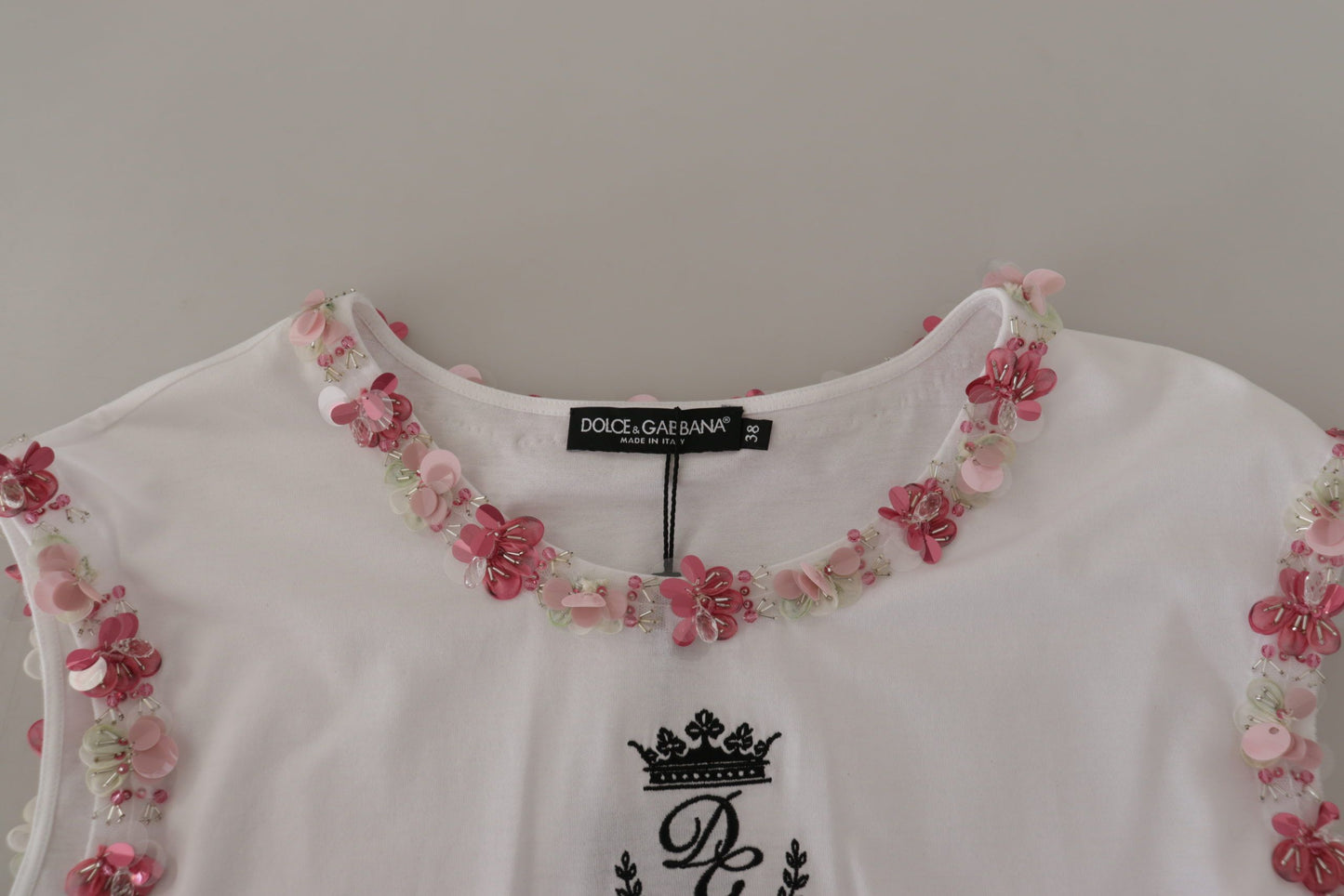 Розкішна футболка Dolce &amp; Gabbana з короною з блискітками