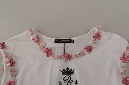 Розкішна футболка Dolce &amp; Gabbana з короною з блискітками