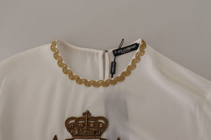 Елегантна шовкова блуза Dolce &amp; Gabbana із золотою вишивкою