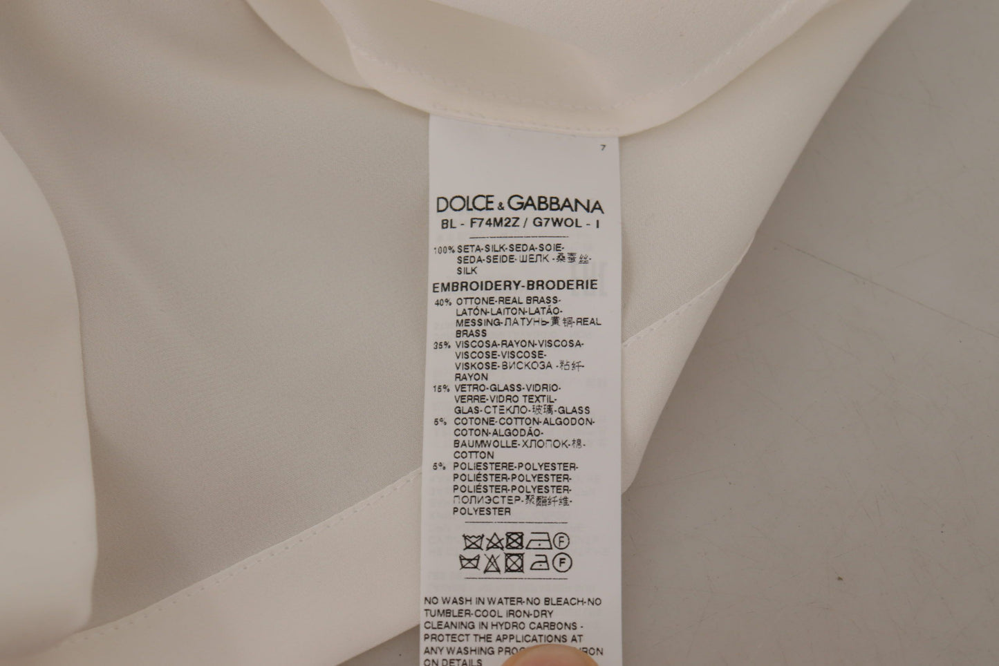 Елегантна шовкова блуза Dolce &amp; Gabbana із золотою вишивкою