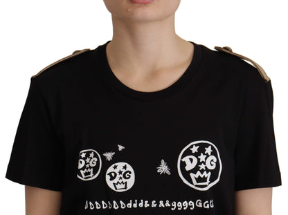 Бавовняна жіноча футболка Dolce &amp; Gabbana Chic з чорним логотипом