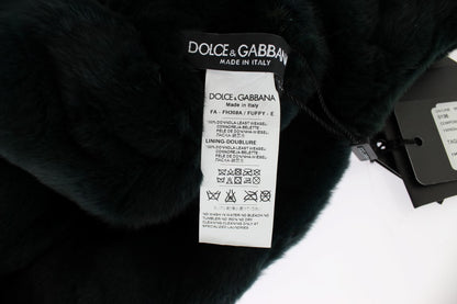 Ексклюзивний зелений хутряний хутряний шарф Dolce &amp; Gabbana з капюшоном
