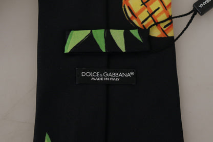 Елегантна чорна шовкова краватка Dolce &amp; Gabbana для вишуканого стилю