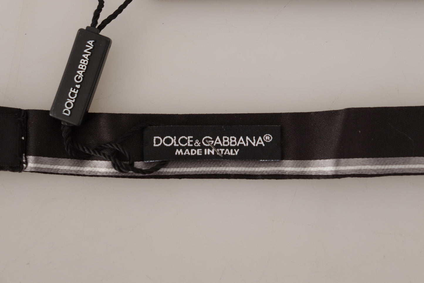 Елегантний шовковий краватка-метелик Dolce &amp; Gabbana чорно-сірого кольору
