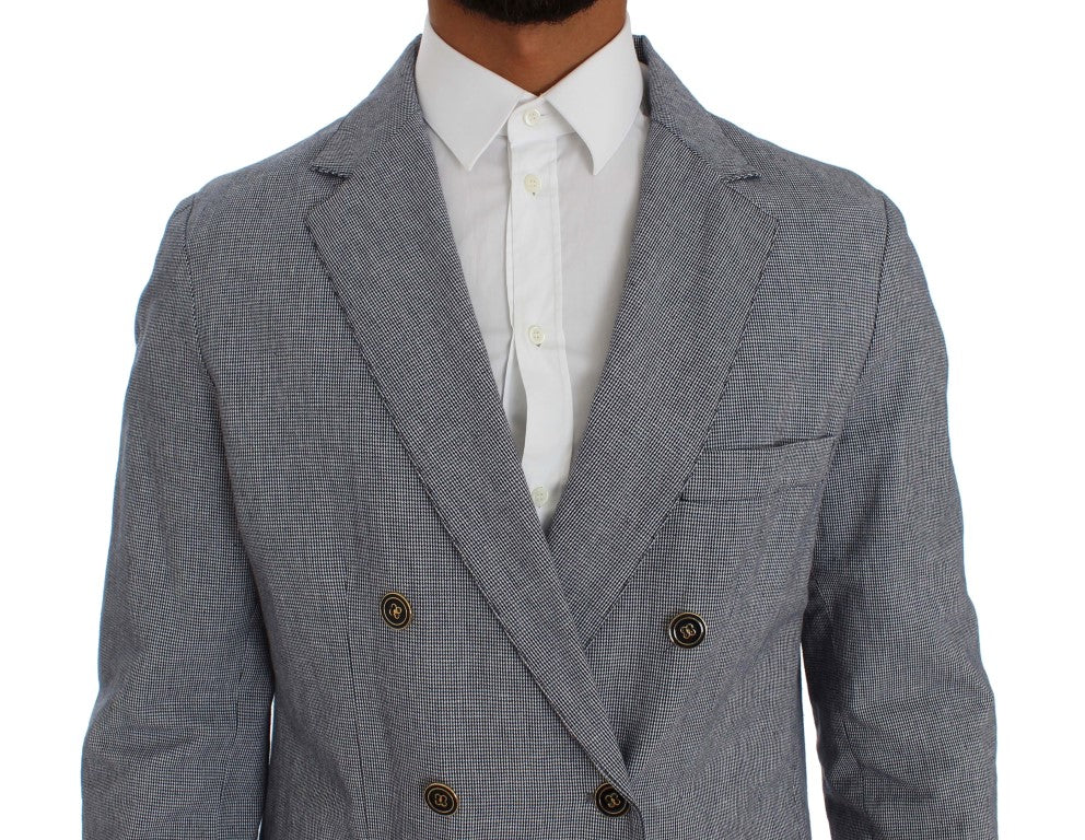 Елегантний двобортний синій піджак Master Coat